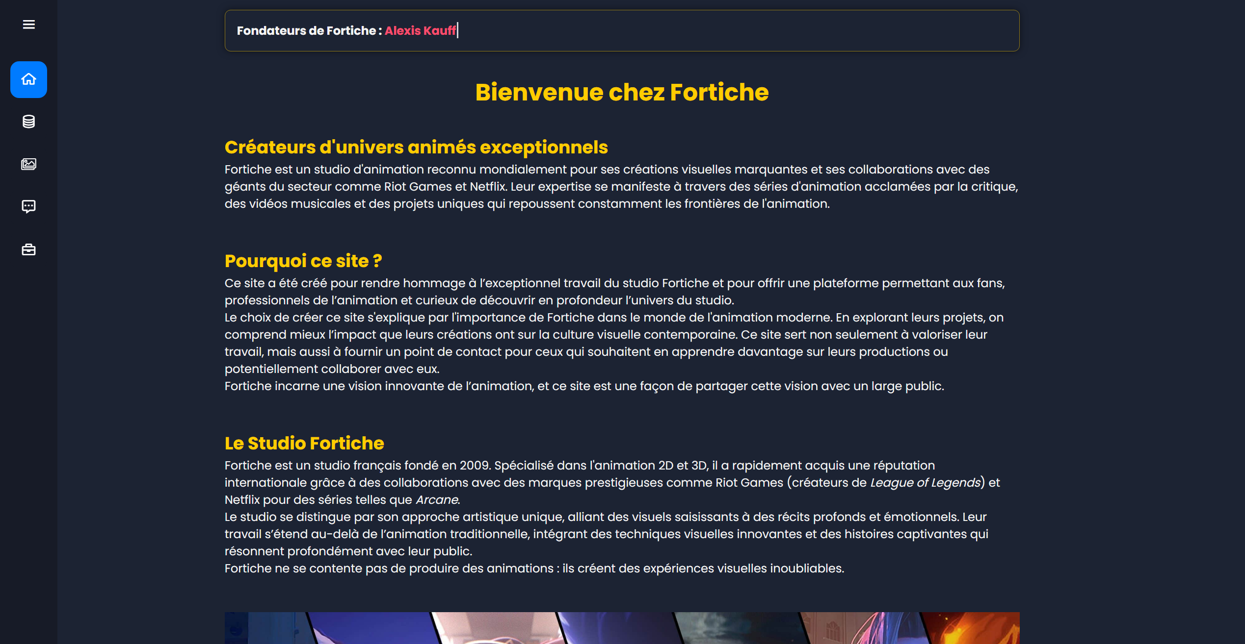 Site Studio Fortiche